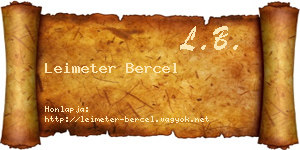 Leimeter Bercel névjegykártya